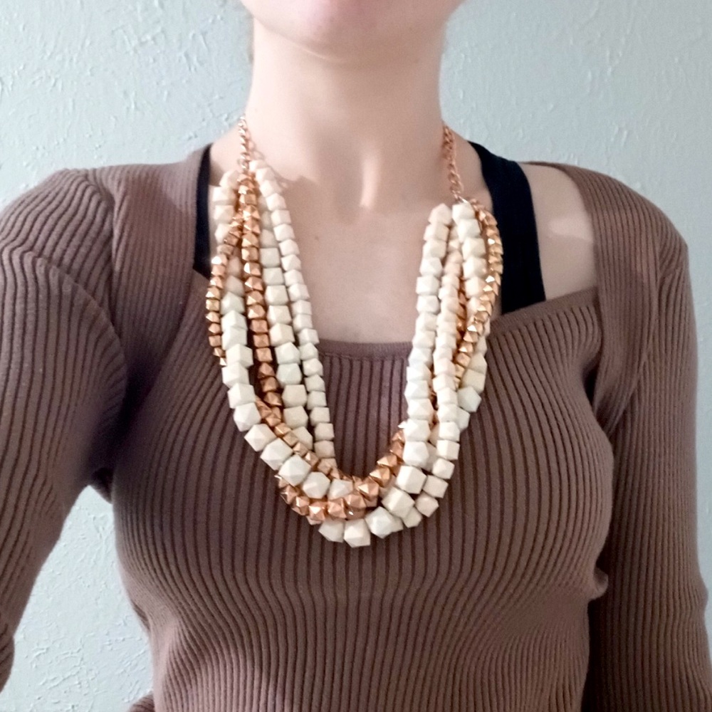 Multi Strand Rose Gold Necklace